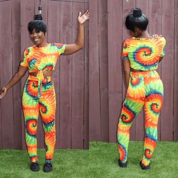 Tye-Dye Matching Set [Orange Blue Green] - Picture 3 of 13